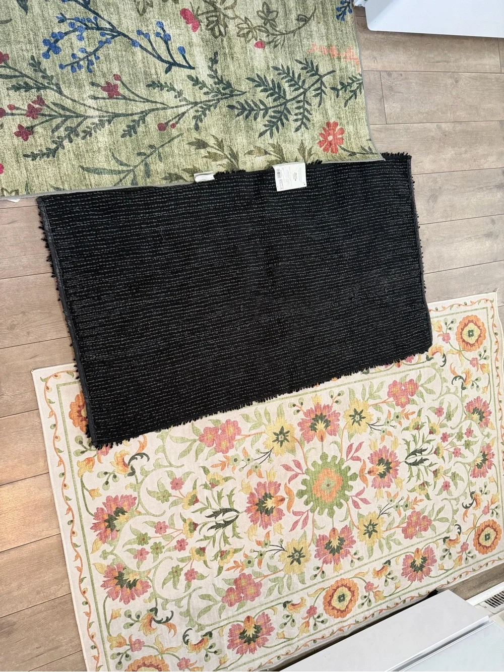 New Casaluna Cotton Looped Bath Rug Black 40x24” Large Bath Rug Melange Machine